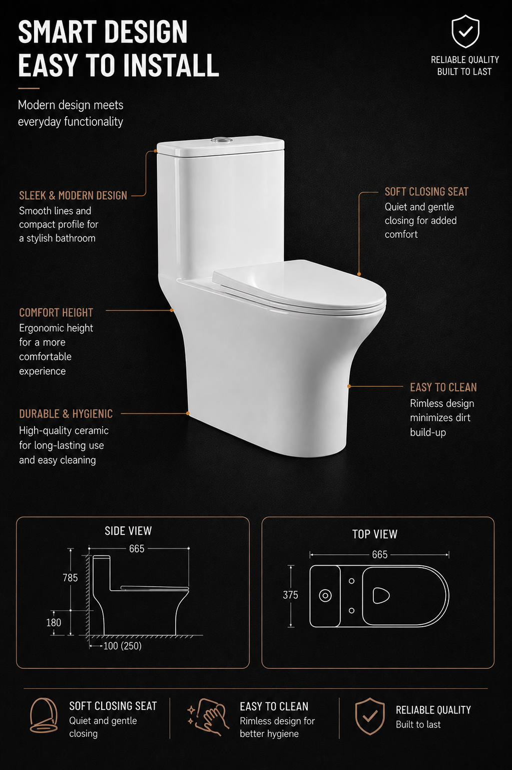 TORA VERON Washdown Toilet Bowl