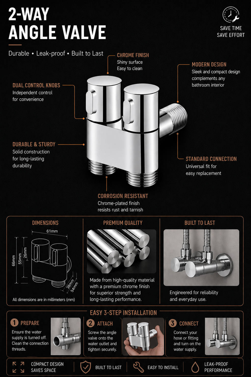 TORA 2-Way Angle Valve