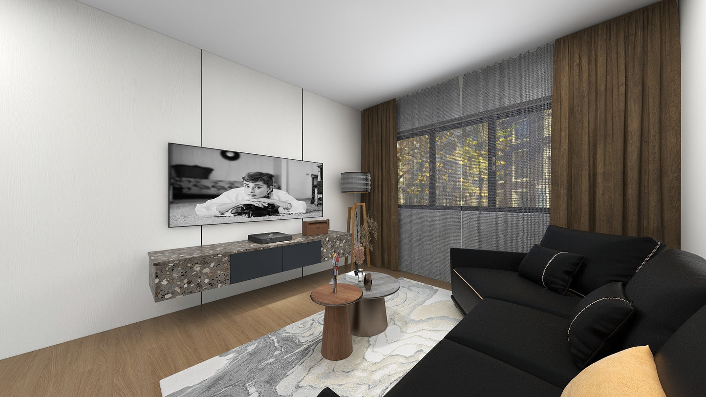 TW1060 White Oak | Waterproof TV Console Set