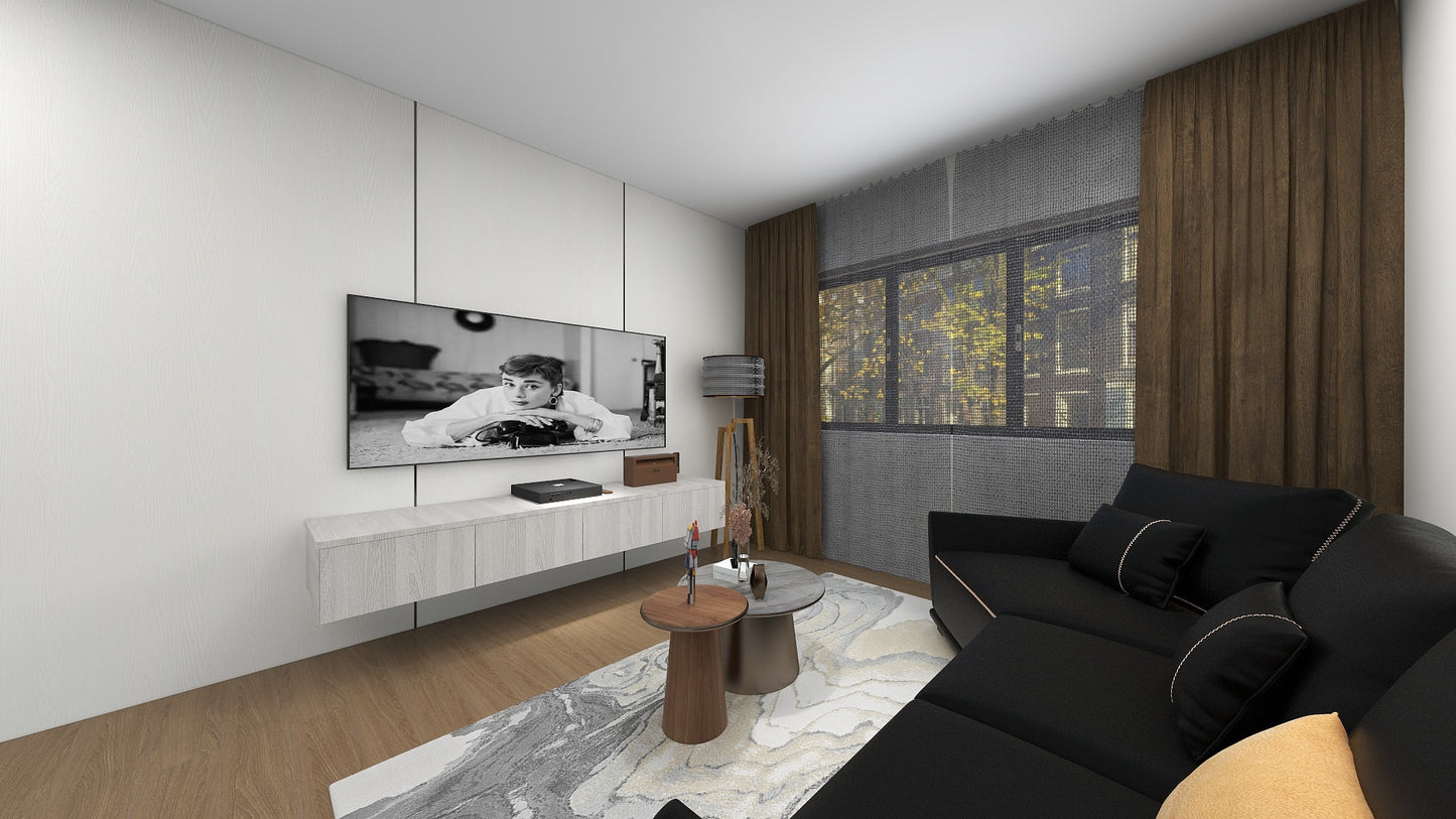 TW1060 White Oak | Waterproof TV Console Set