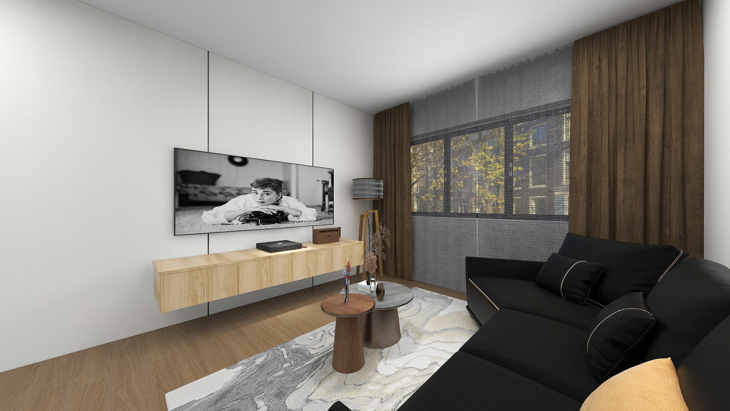TW1060 White Oak | Waterproof TV Console Set