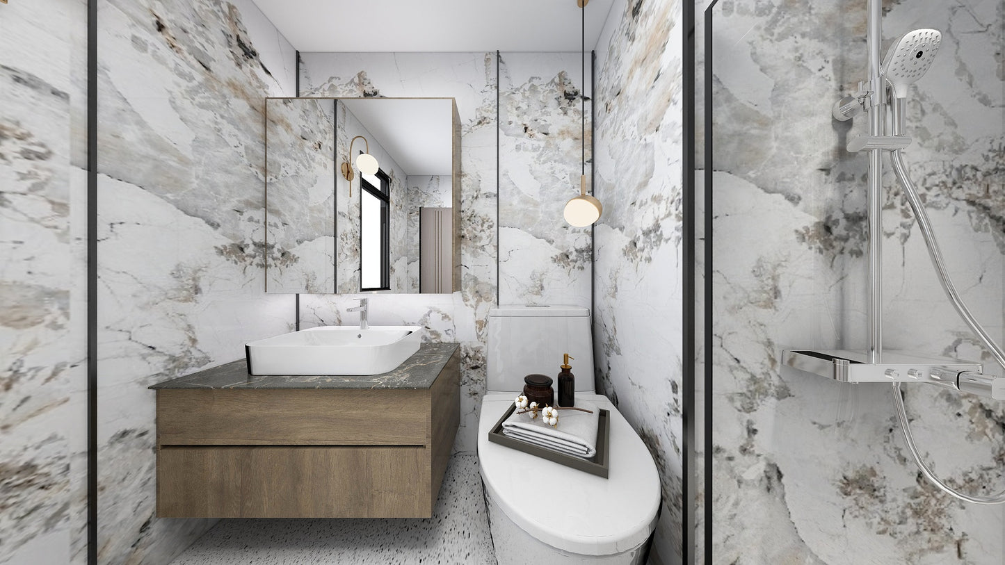 TW5010 Snowy Mountain | Waterproof Vanity Set