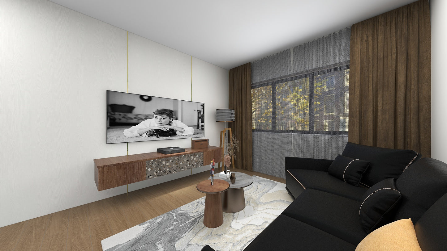 TW1060 White Oak | Waterproof TV Console Set