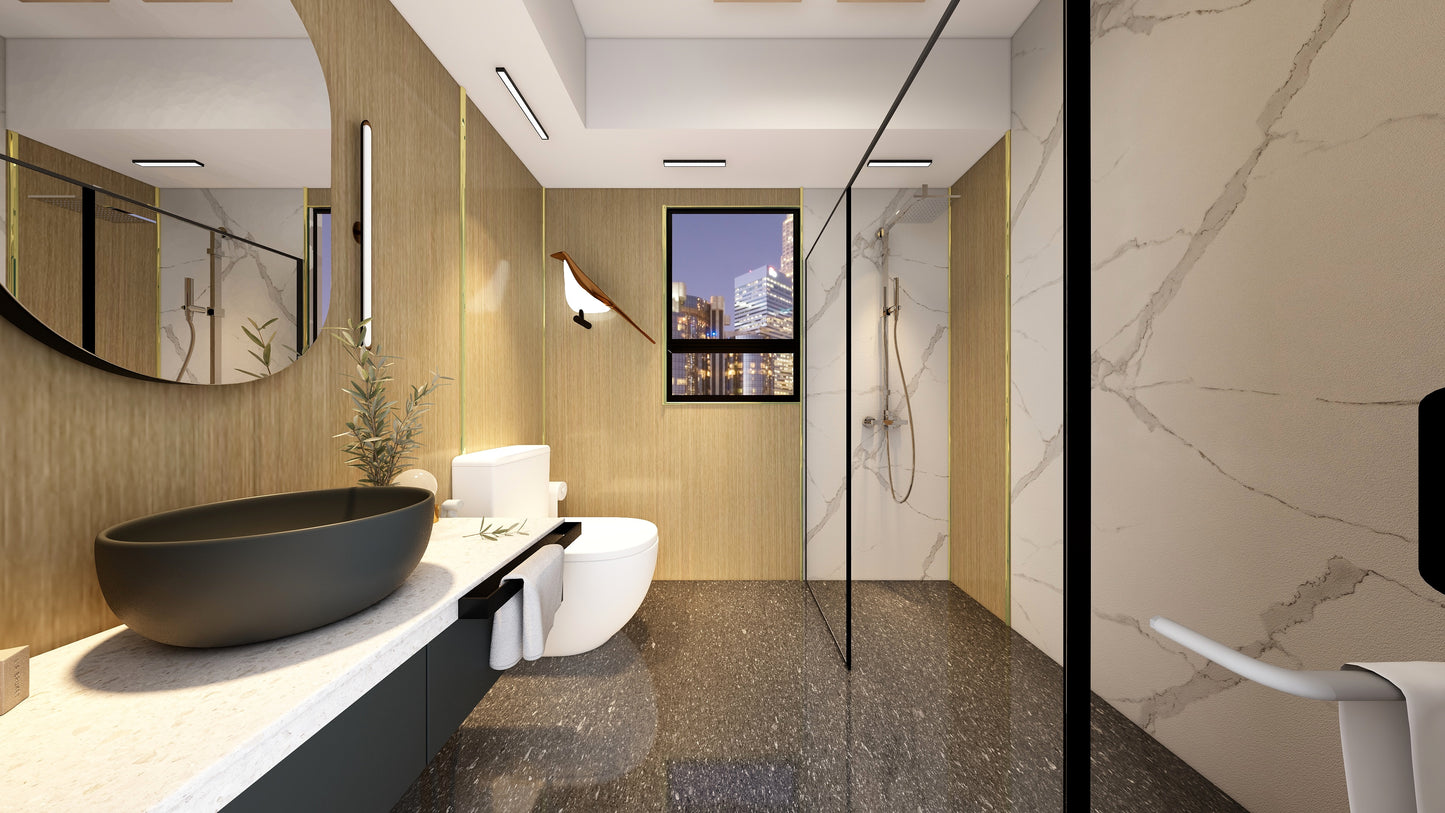 Design + | TW1020 + TW5020 | HDB BTO Bathroom Makeover