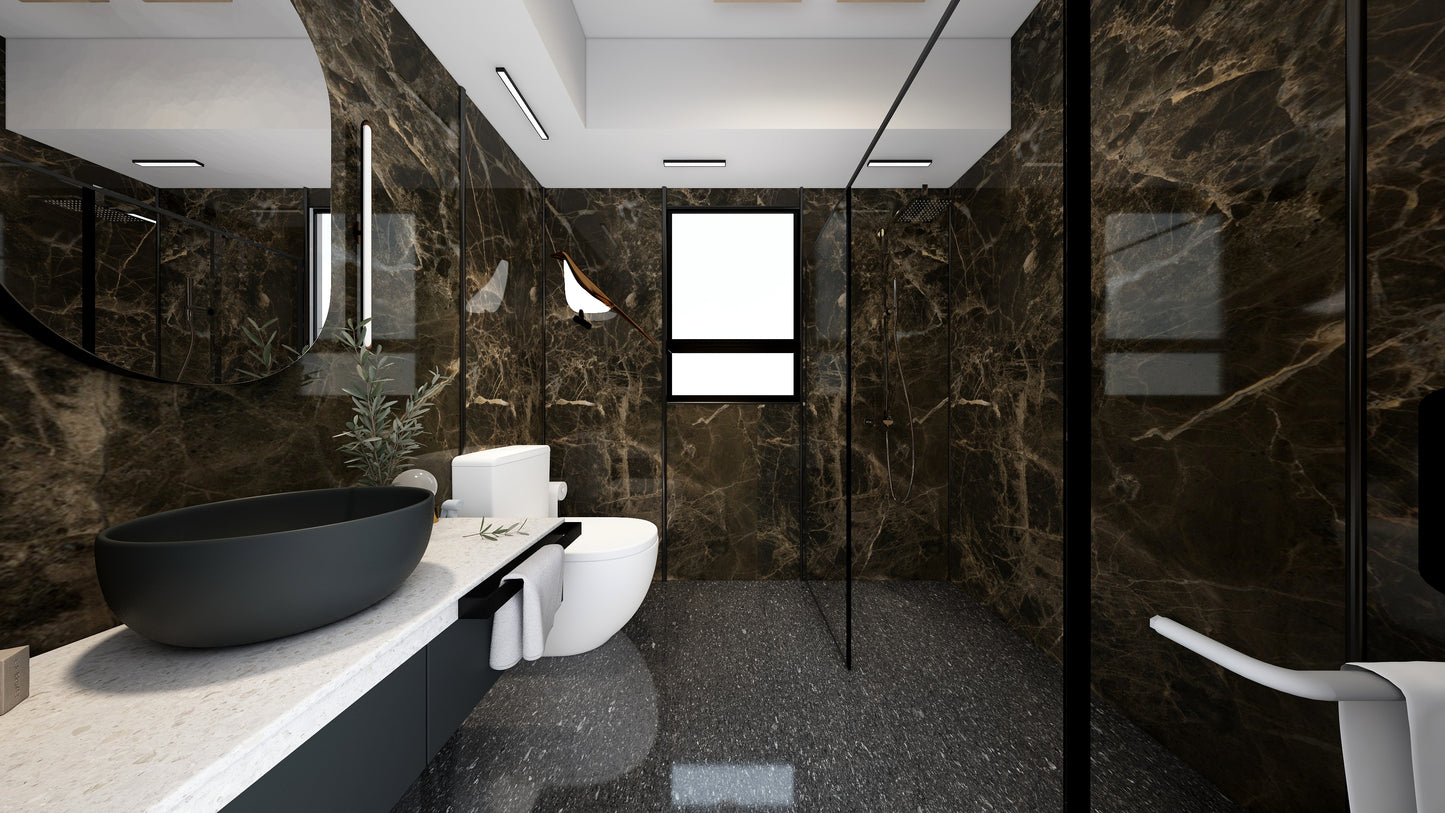 TW5040 Emperador | HDB BTO Bathroom Makeover