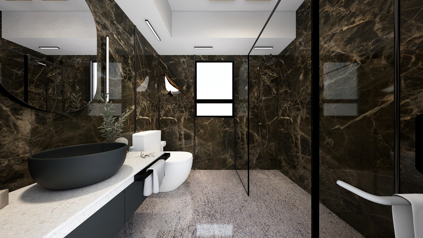 TW5040 Emperador | HDB BTO Bathroom Makeover
