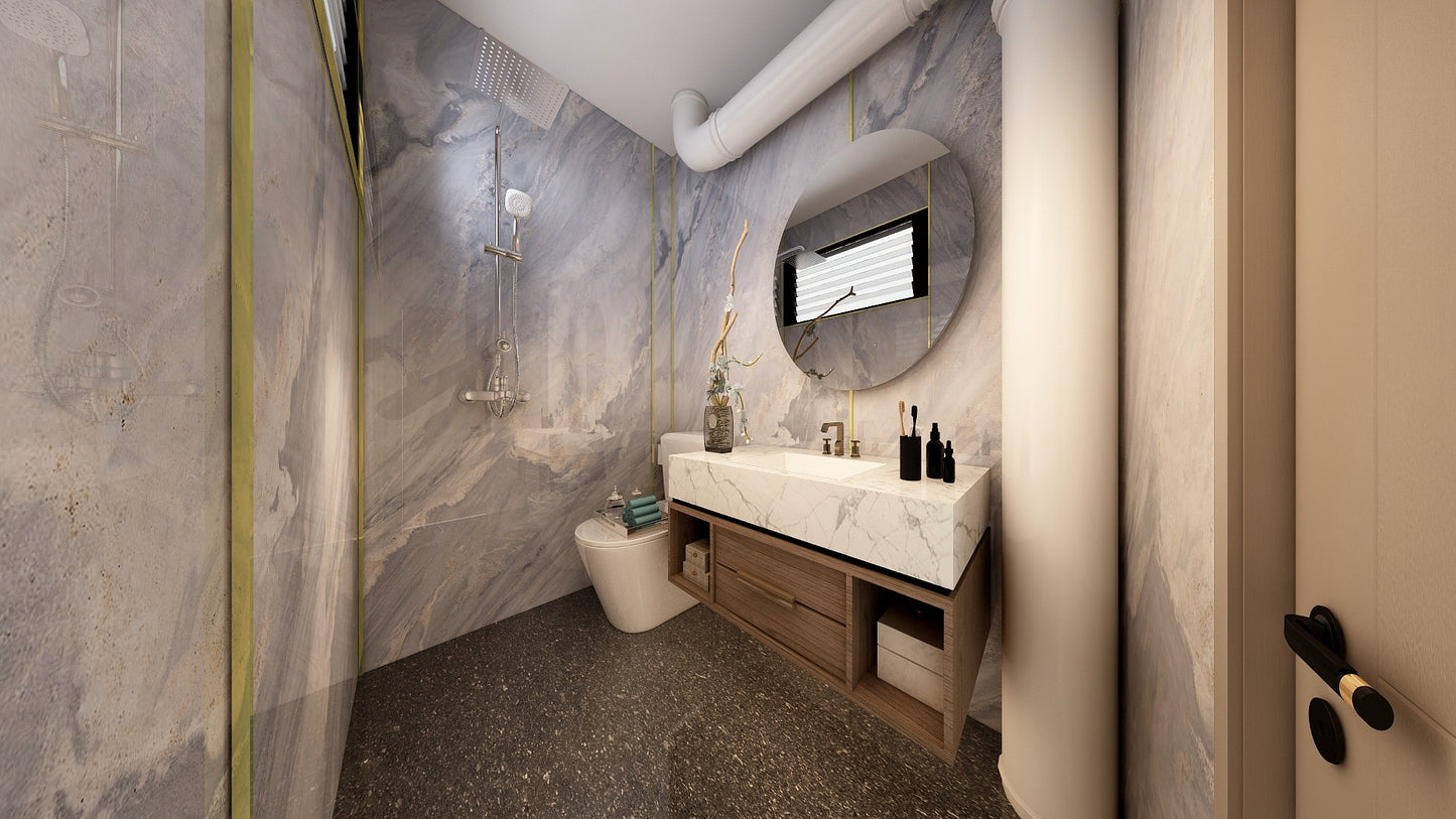 TW5070 Azure | Resale HDB Bathroom Makeover