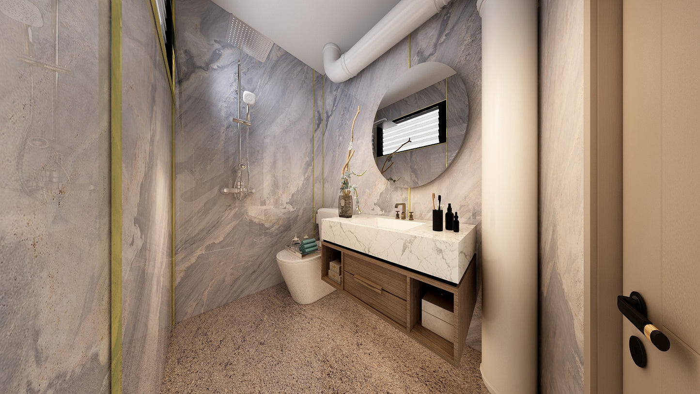 TW5070 Azure | Resale HDB Bathroom Makeover
