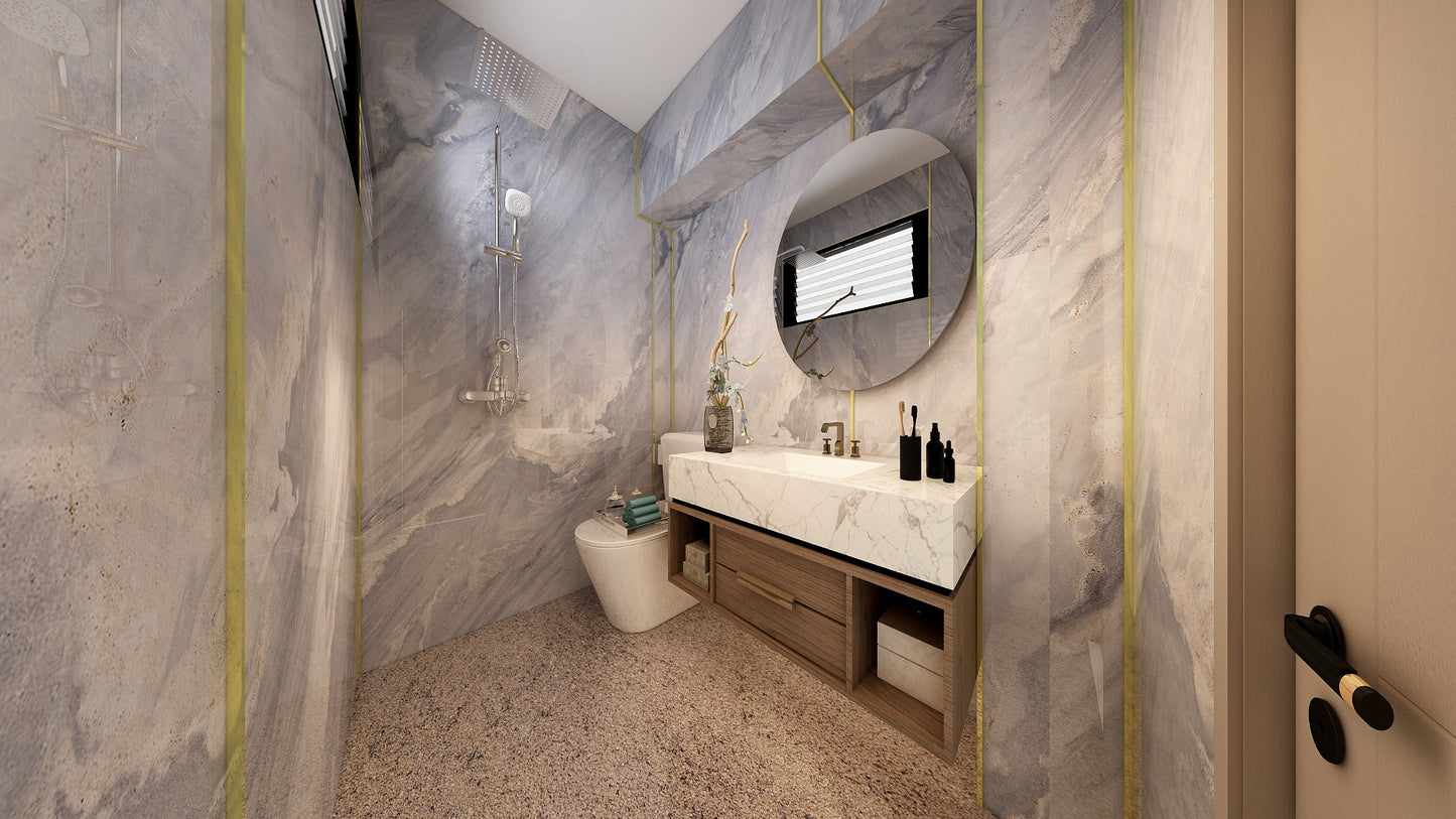 TW5070 Azure | Resale HDB Bathroom Makeover