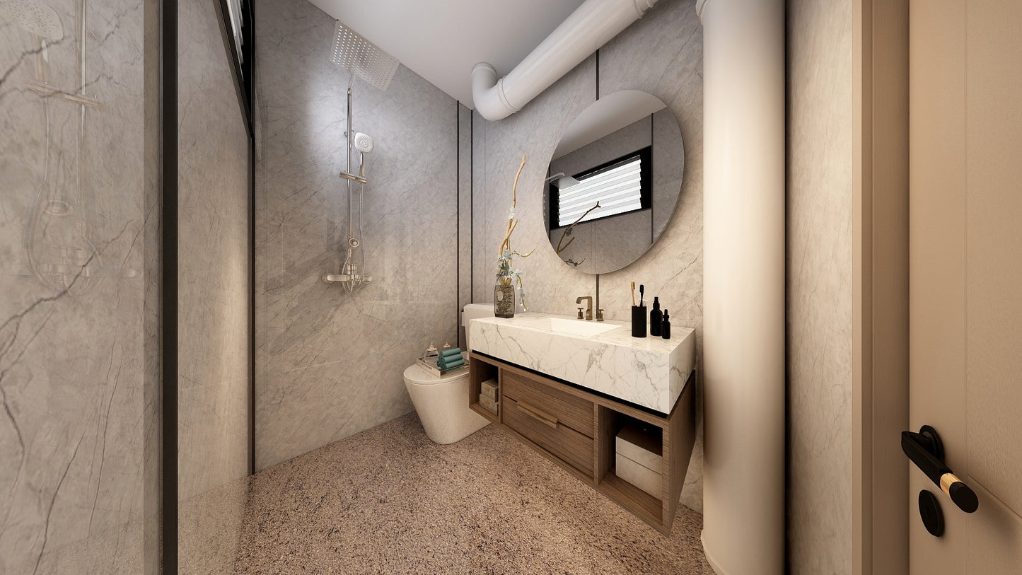 TW8110 Mount Grey | Resale HDB Bathroom Makeover
