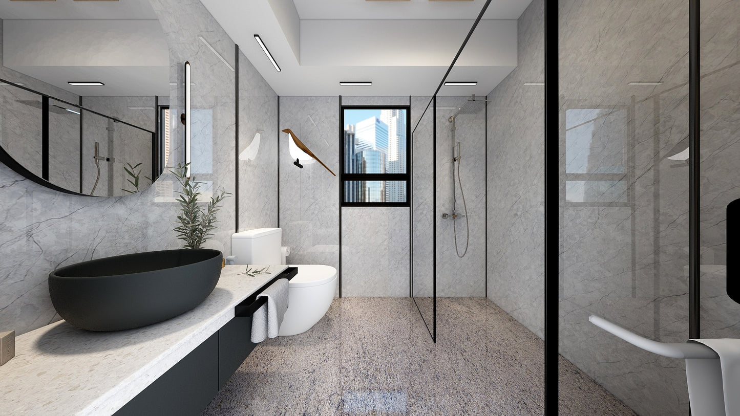 TW8110 Mount Grey | HDB BTO Bathroom Makeover