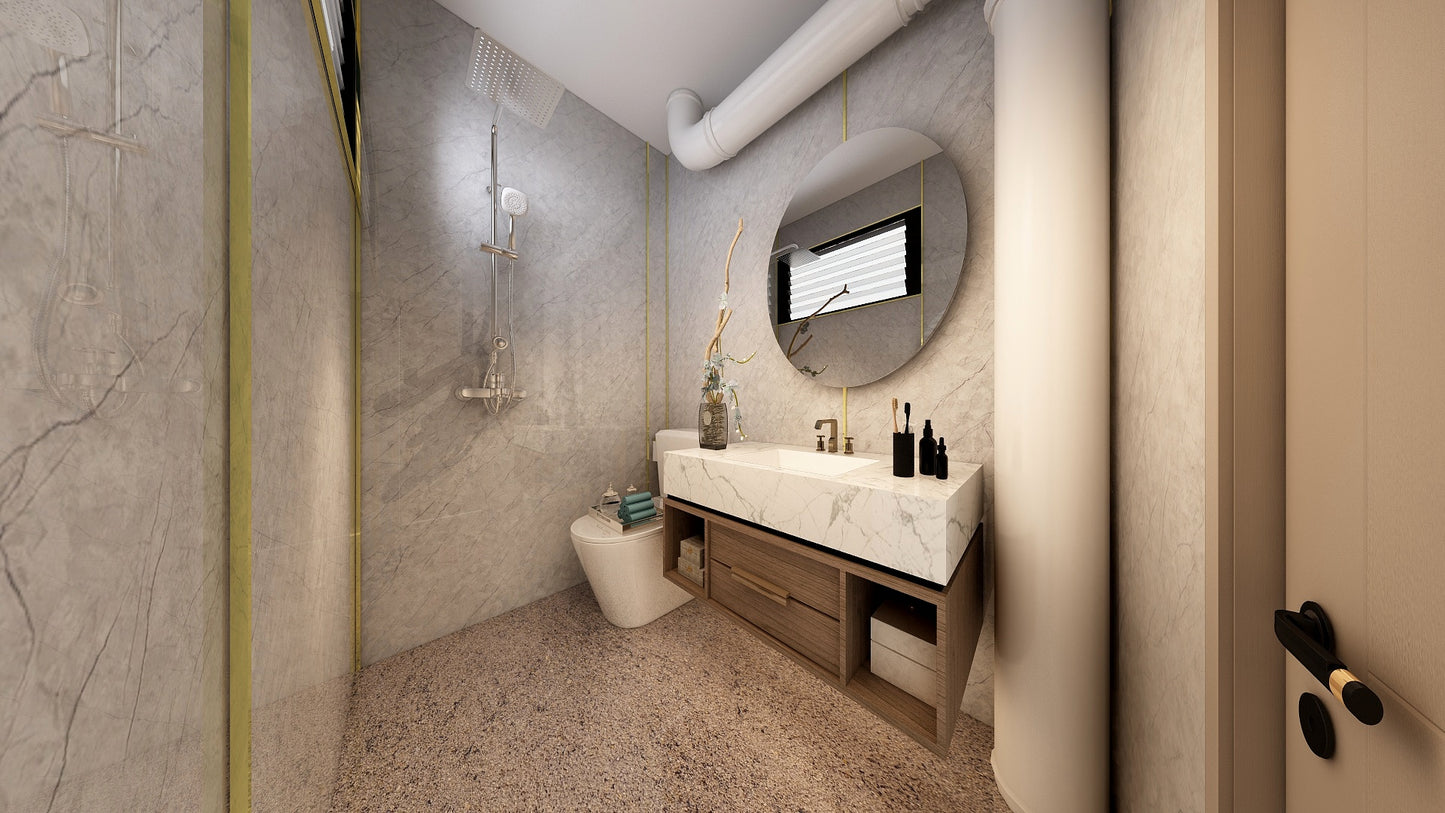 TW8110 Mount Grey | Resale HDB Bathroom Makeover