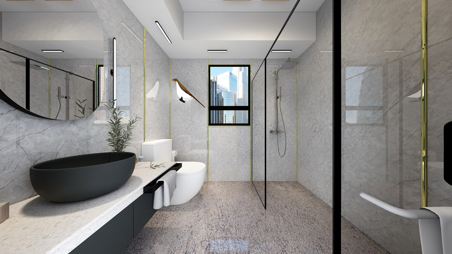 TW8110 Mount Grey | HDB BTO Bathroom Makeover