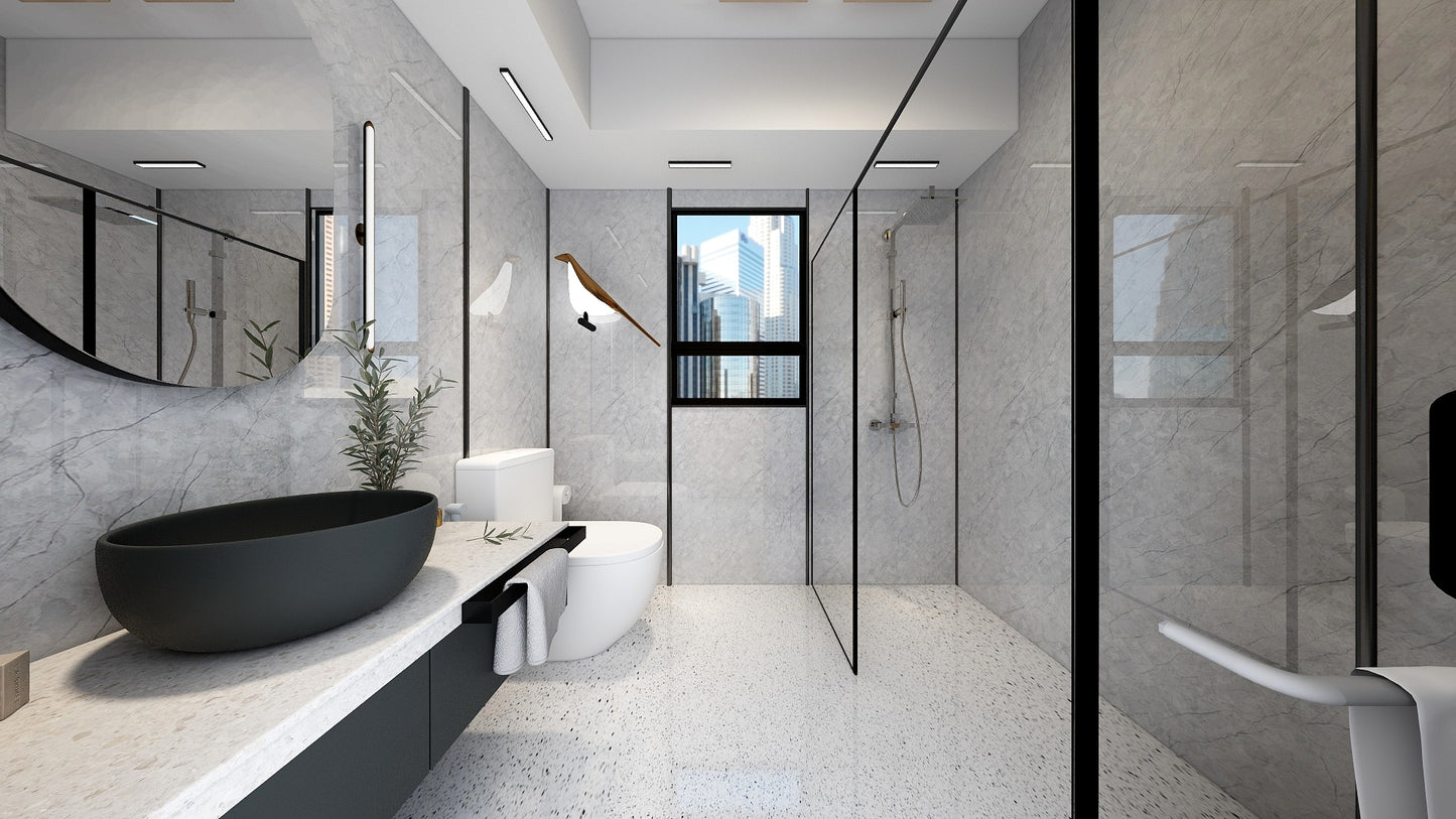 TW8110 Mount Grey | HDB BTO Bathroom Makeover