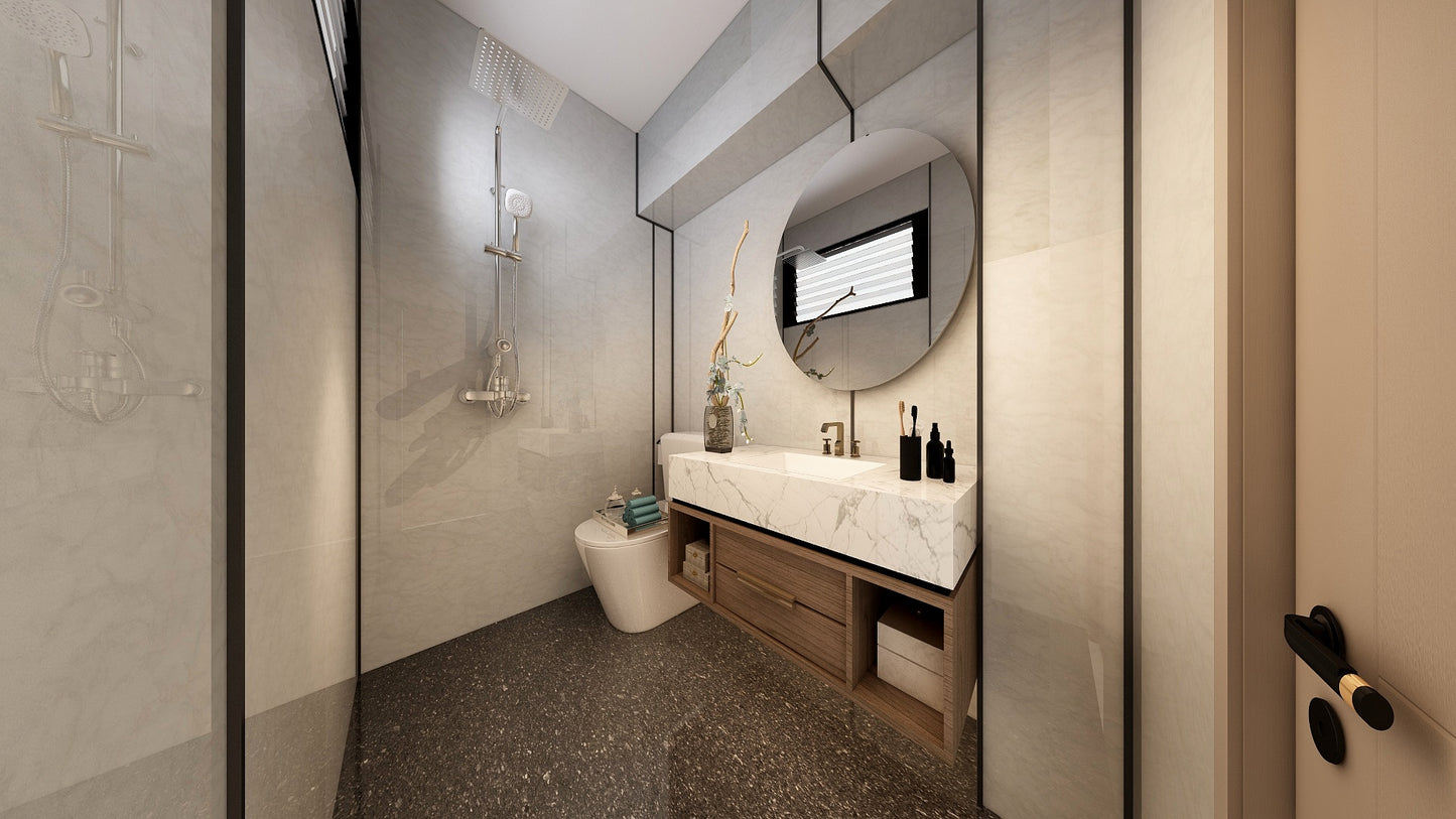 TW8120 White Peaks | Resale HDB Bathroom Makeover