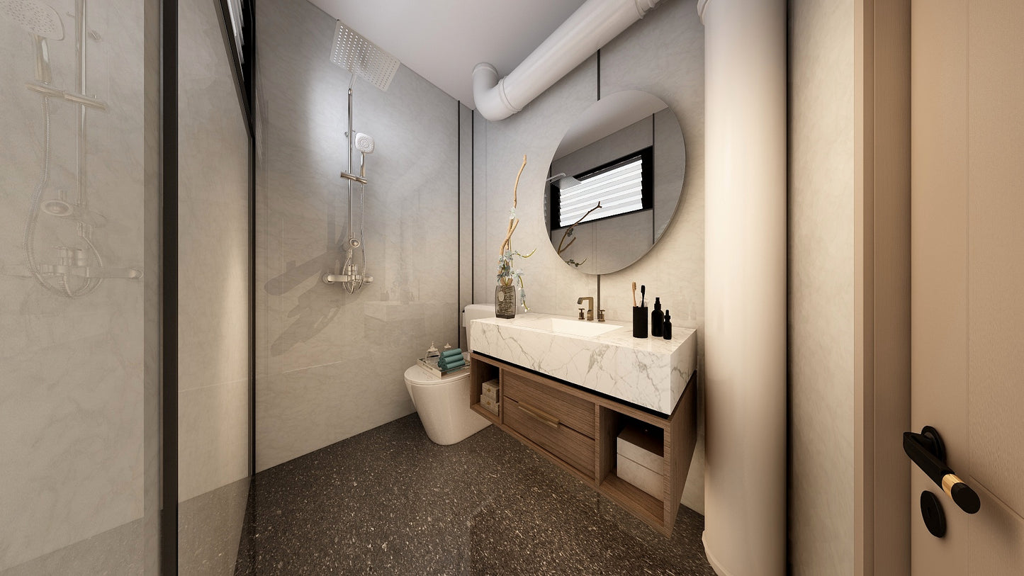TW8120 White Peaks | Resale HDB Bathroom Makeover