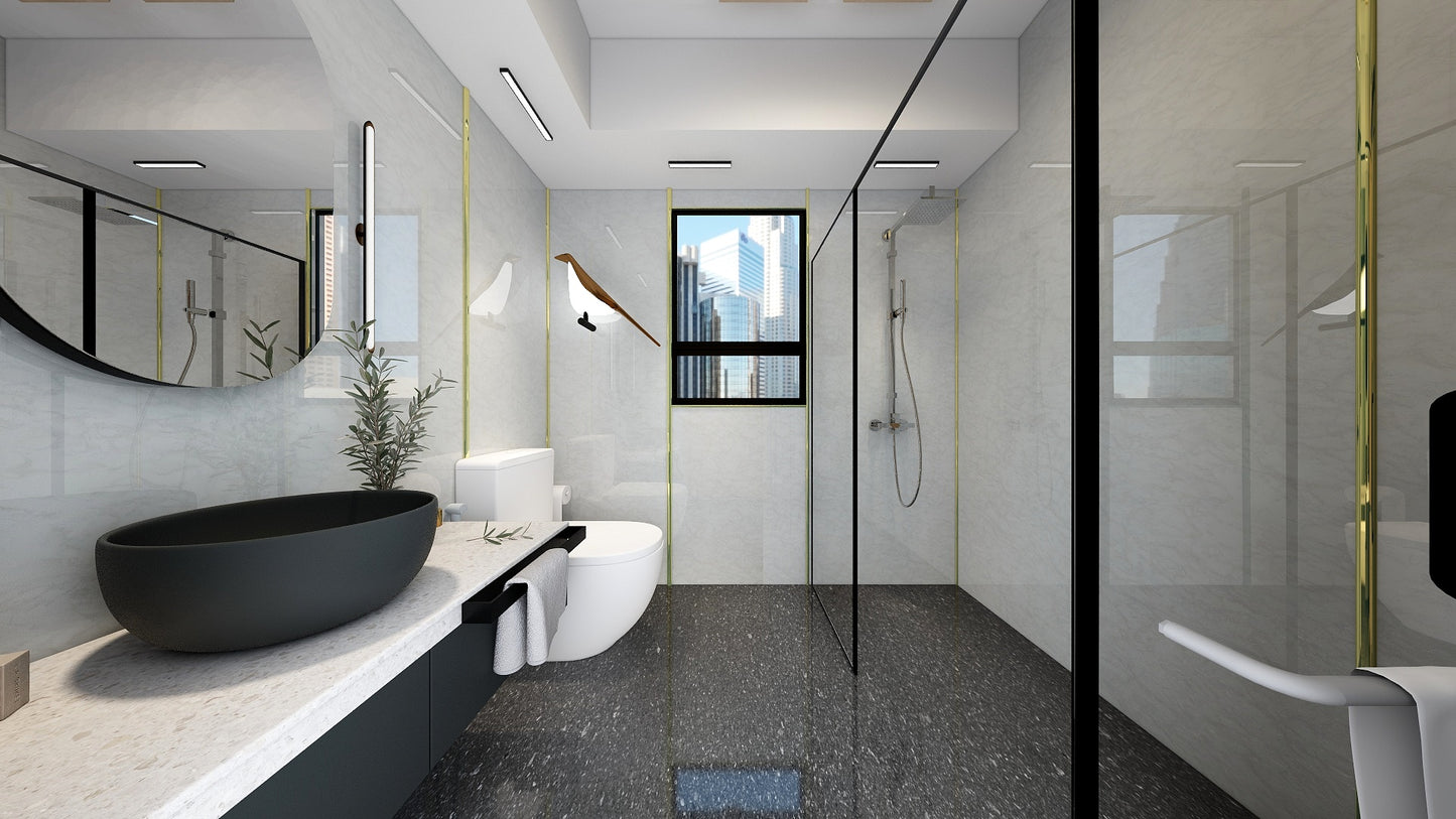 TW8120 White Peaks | HDB BTO Bathroom Makeover