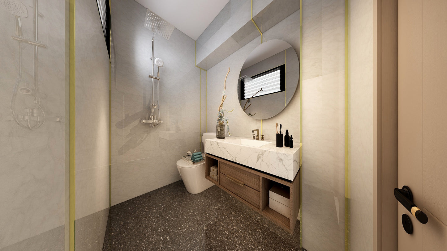 TW8120 White Peaks | Resale HDB Bathroom Makeover