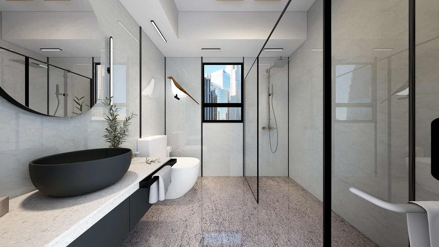 TW8120 White Peaks | HDB BTO Bathroom Makeover