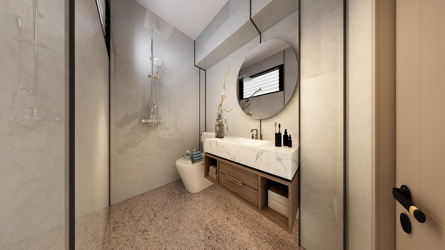 TW8120 White Peaks | Resale HDB Bathroom Makeover