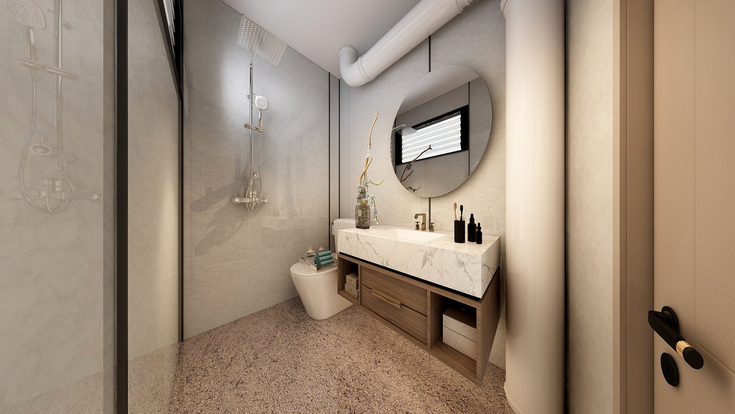 TW8120 White Peaks | Resale HDB Bathroom Makeover