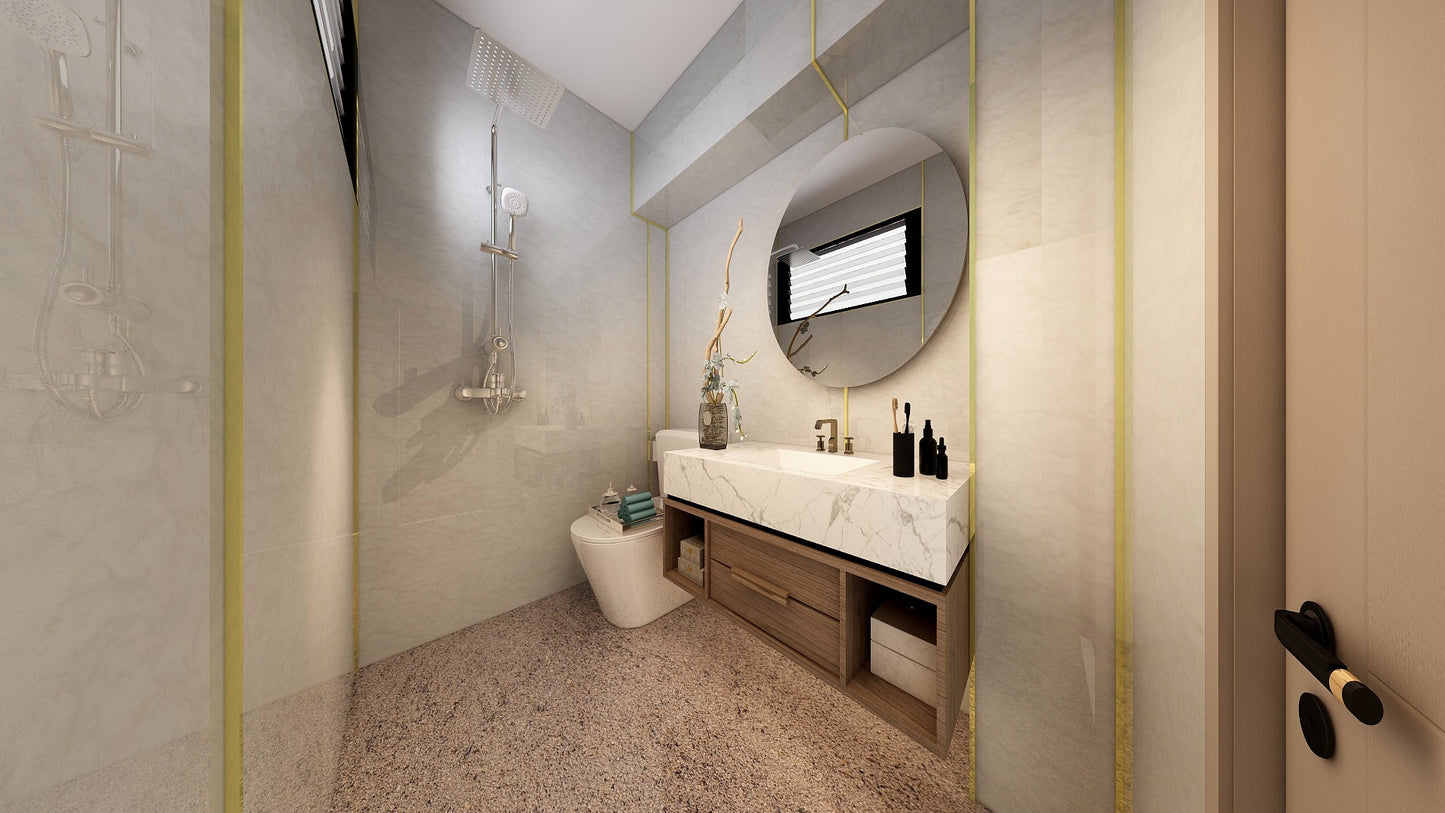 TW8120 White Peaks | Resale HDB Bathroom Makeover