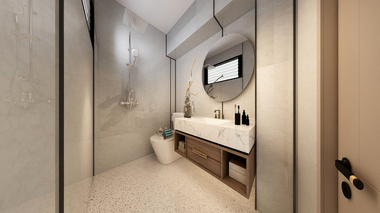 TW8120 White Peaks | Resale HDB Bathroom Makeover