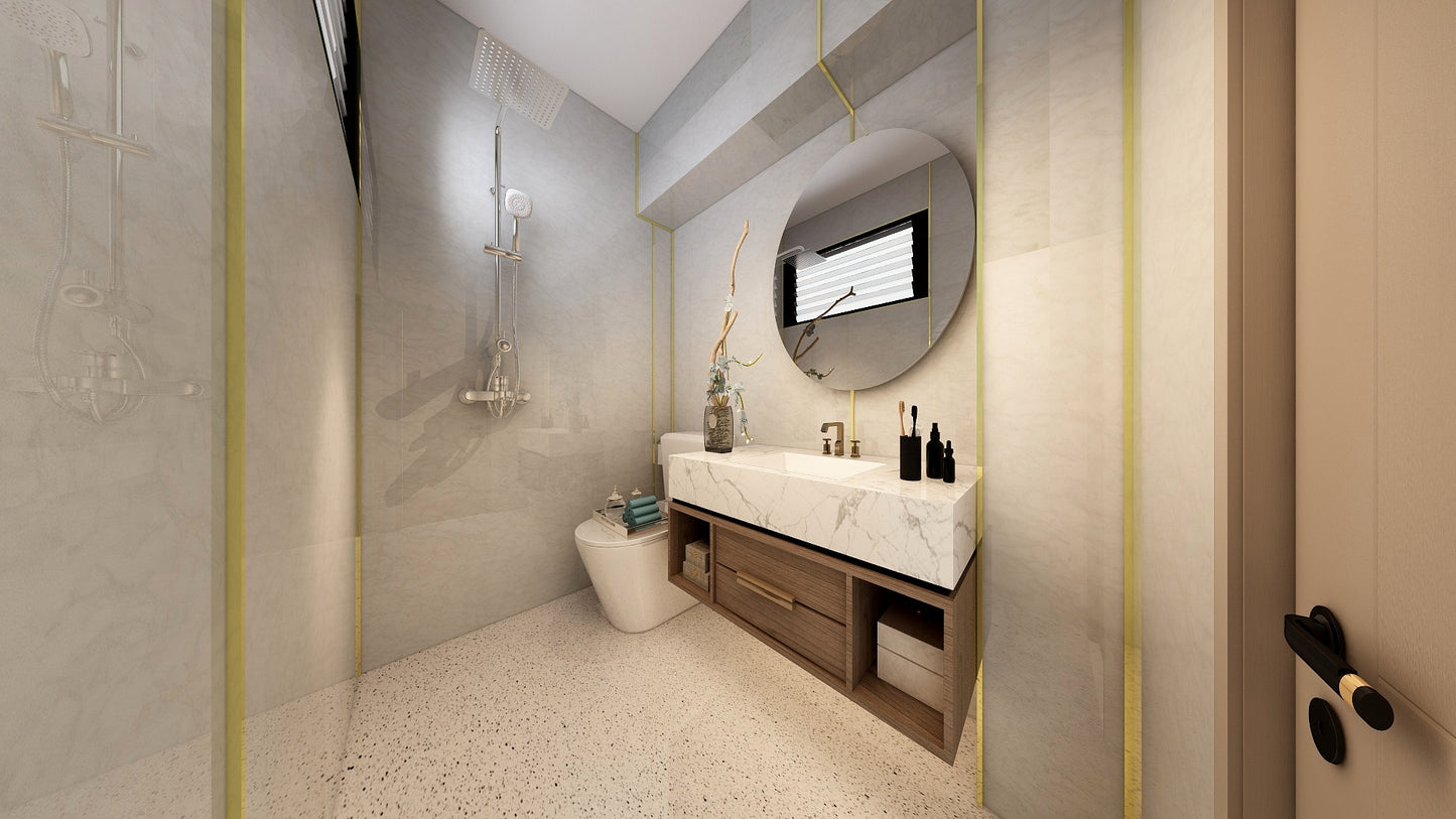 TW8120 White Peaks | Resale HDB Bathroom Makeover