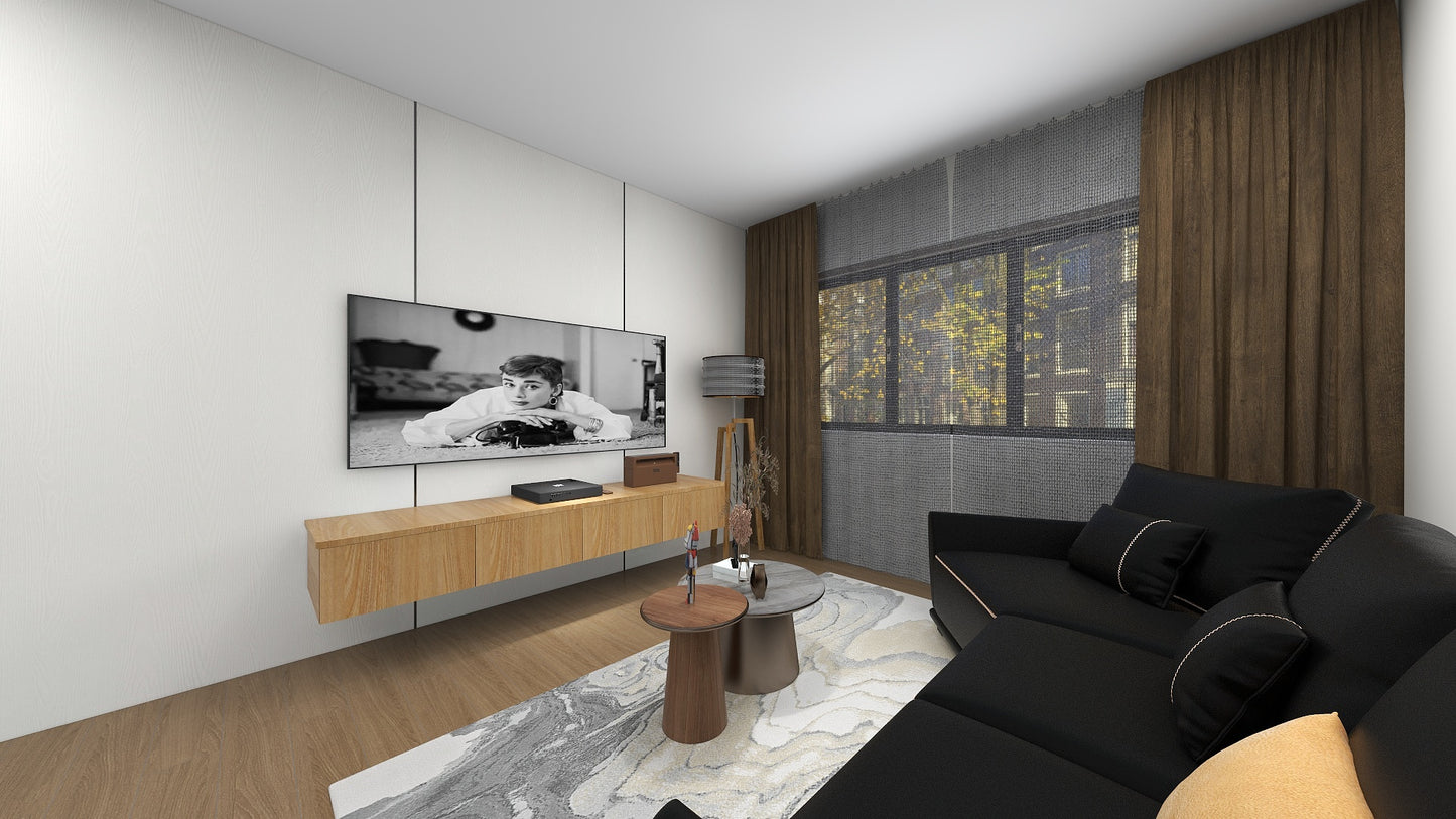 TW1060 White Oak | Waterproof TV Console Set