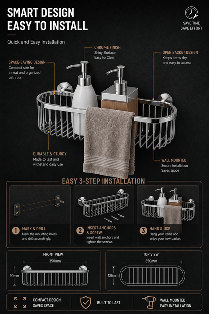 TORA Bathroom Wall Basket