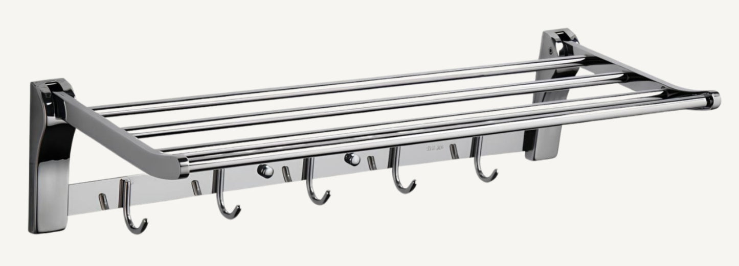 TORA Foldable Towel Rack with Hooks