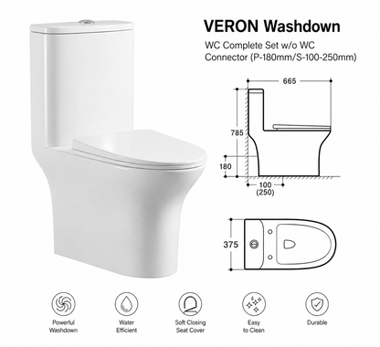 TORA VERON Washdown Toilet Bowl