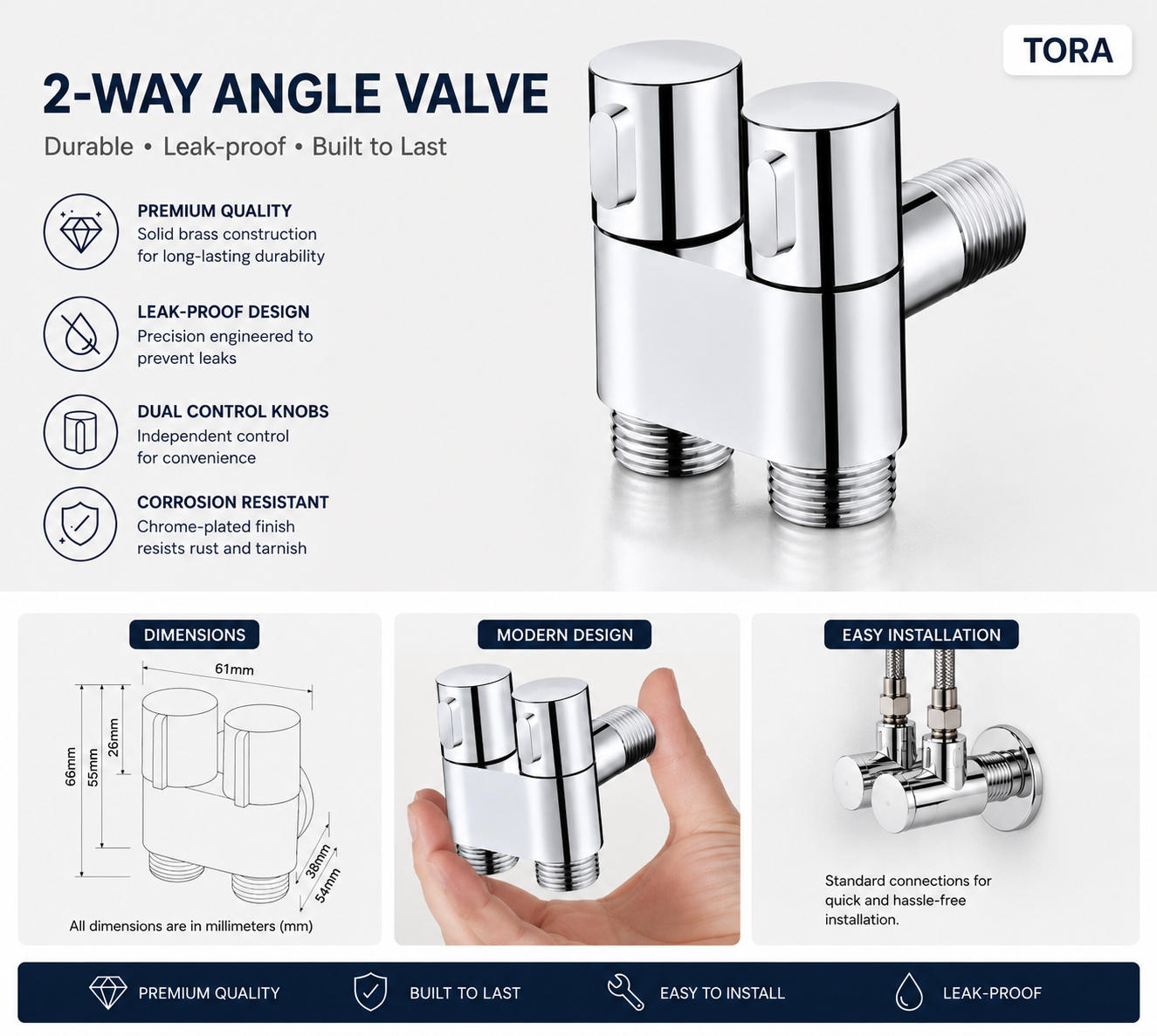 TORA 2-Way Angle Valve