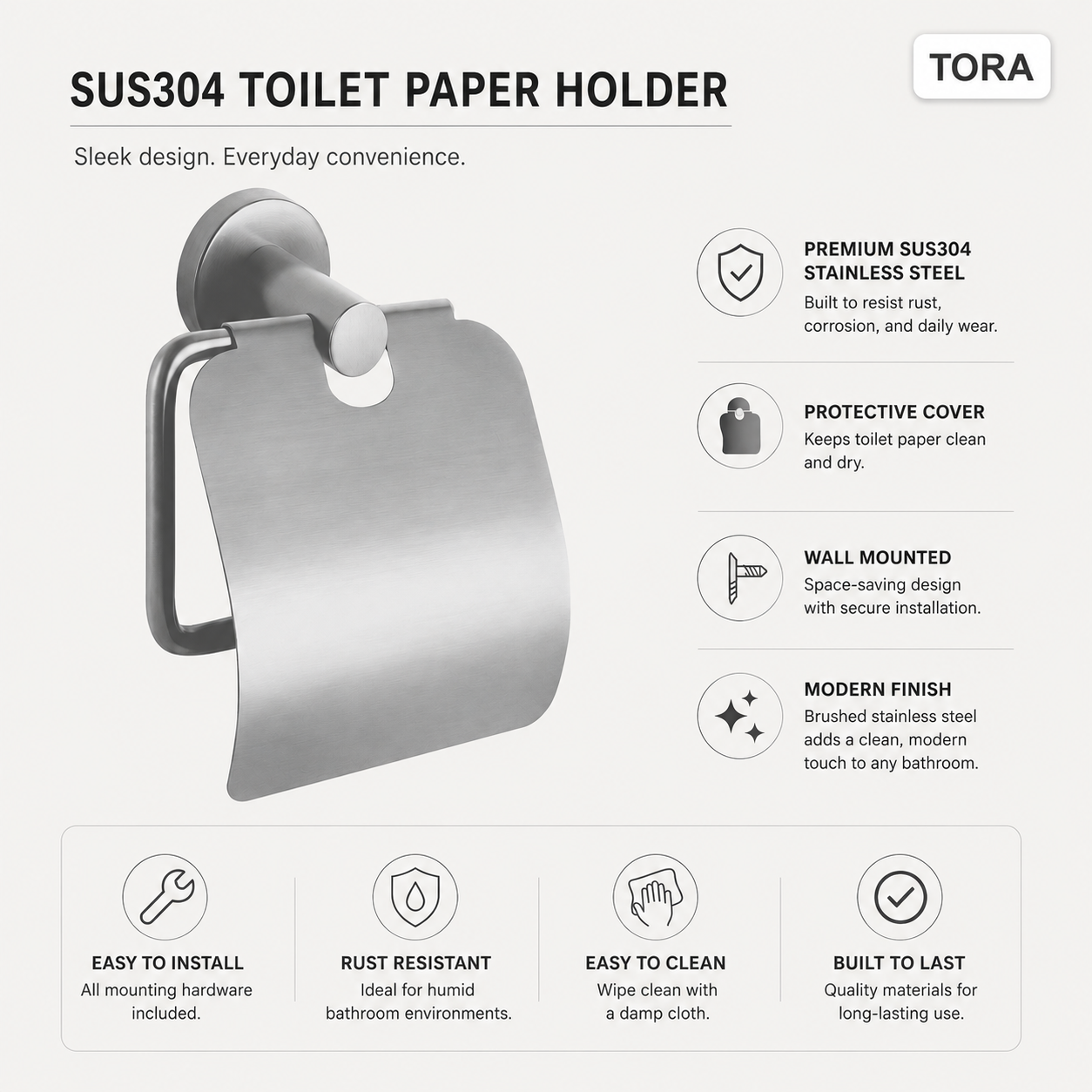TORA SUS304 Toilet Paper Holder