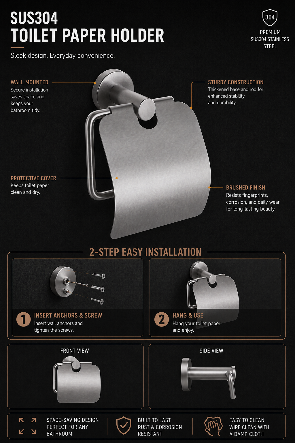TORA SUS304 Toilet Paper Holder