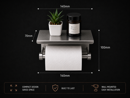 TORA Toilet Paper Holder with Shelf