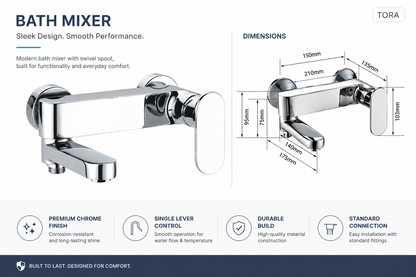 TORA Bath Mixer with Swivel Spout
