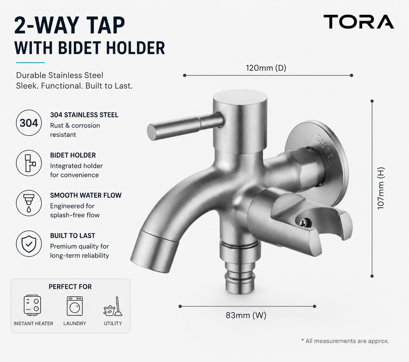 TORA 2-Way Tap with Bidet Holder