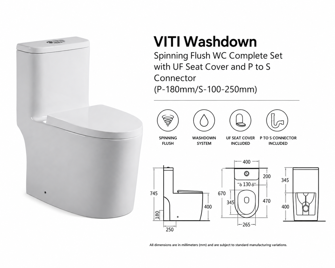 TORA VITI Washdown Toilet Bowl