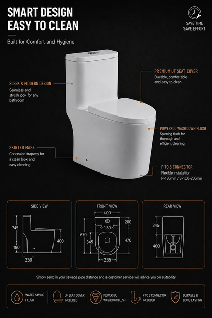 TORA VITI Washdown Toilet Bowl