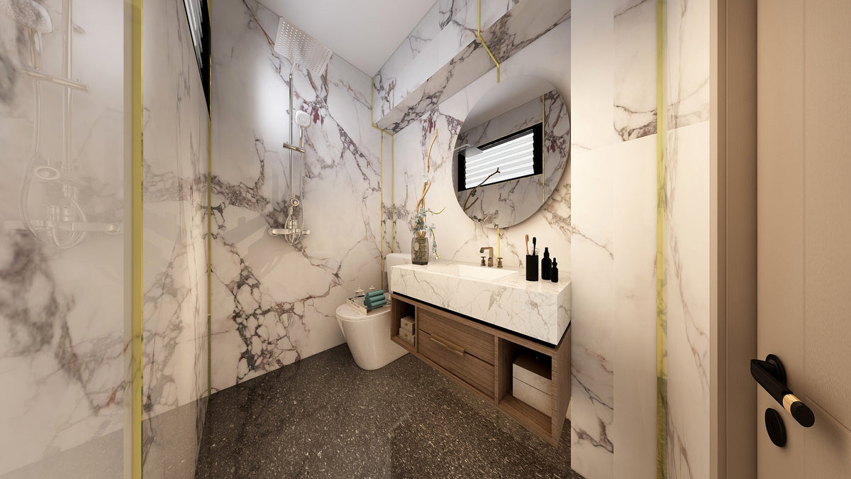 TW5120 Winter Bloom | Resale HDB Bathroom Makeover