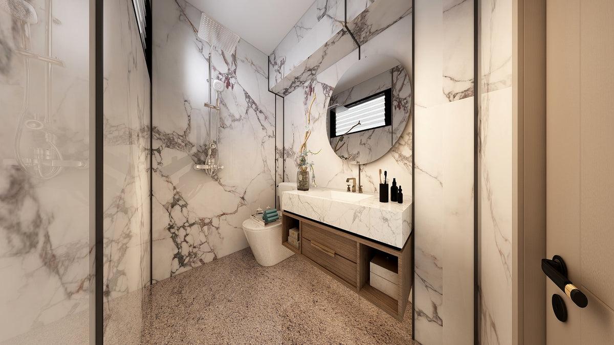 TW5120 Winter Bloom | Resale HDB Bathroom Makeover