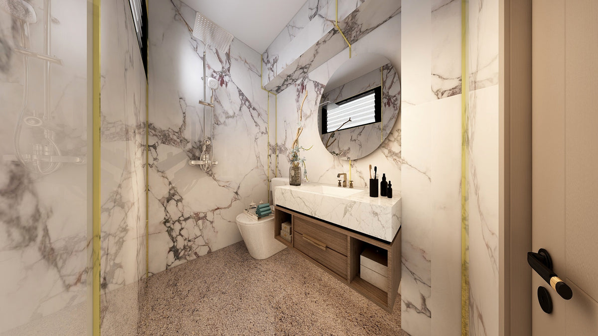 TW5120 Winter Bloom | Resale HDB Bathroom Makeover