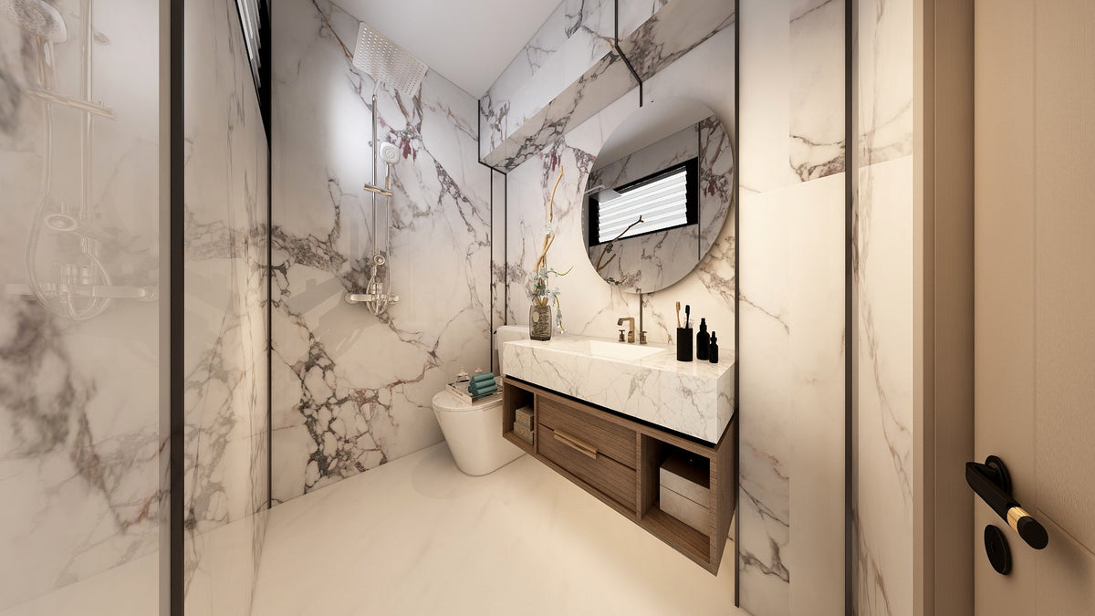 TW5120 Winter Bloom | Resale HDB Bathroom Makeover