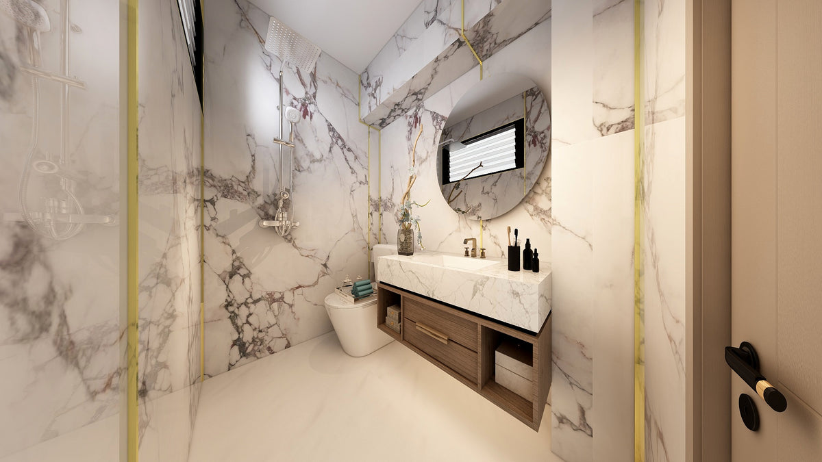 TW5120 Winter Bloom | Resale HDB Bathroom Makeover