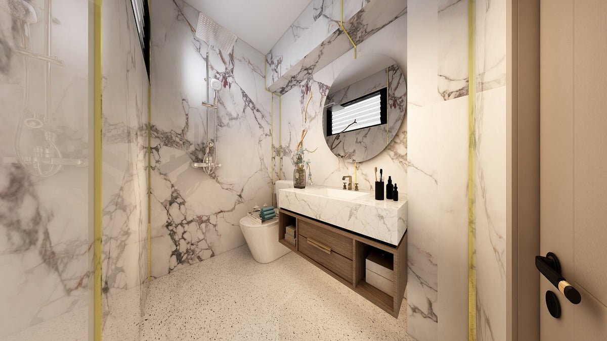 TW5120 Winter Bloom | Resale HDB Bathroom Makeover