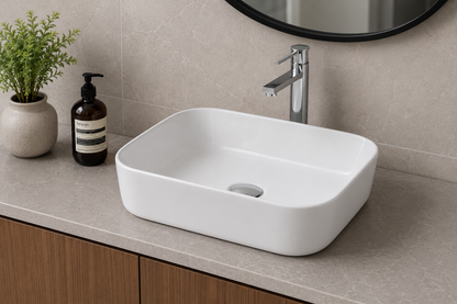 White Top Mount Countertop Basin 460x325mm