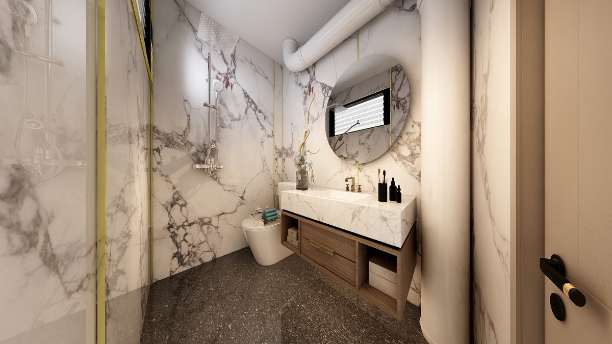 TW5120 Winter Bloom | Resale HDB Bathroom Makeover