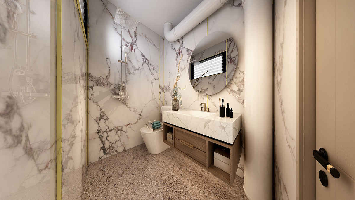TW5120 Winter Bloom | Resale HDB Bathroom Makeover