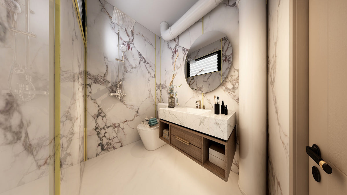 TW5120 Winter Bloom | Resale HDB Bathroom Makeover